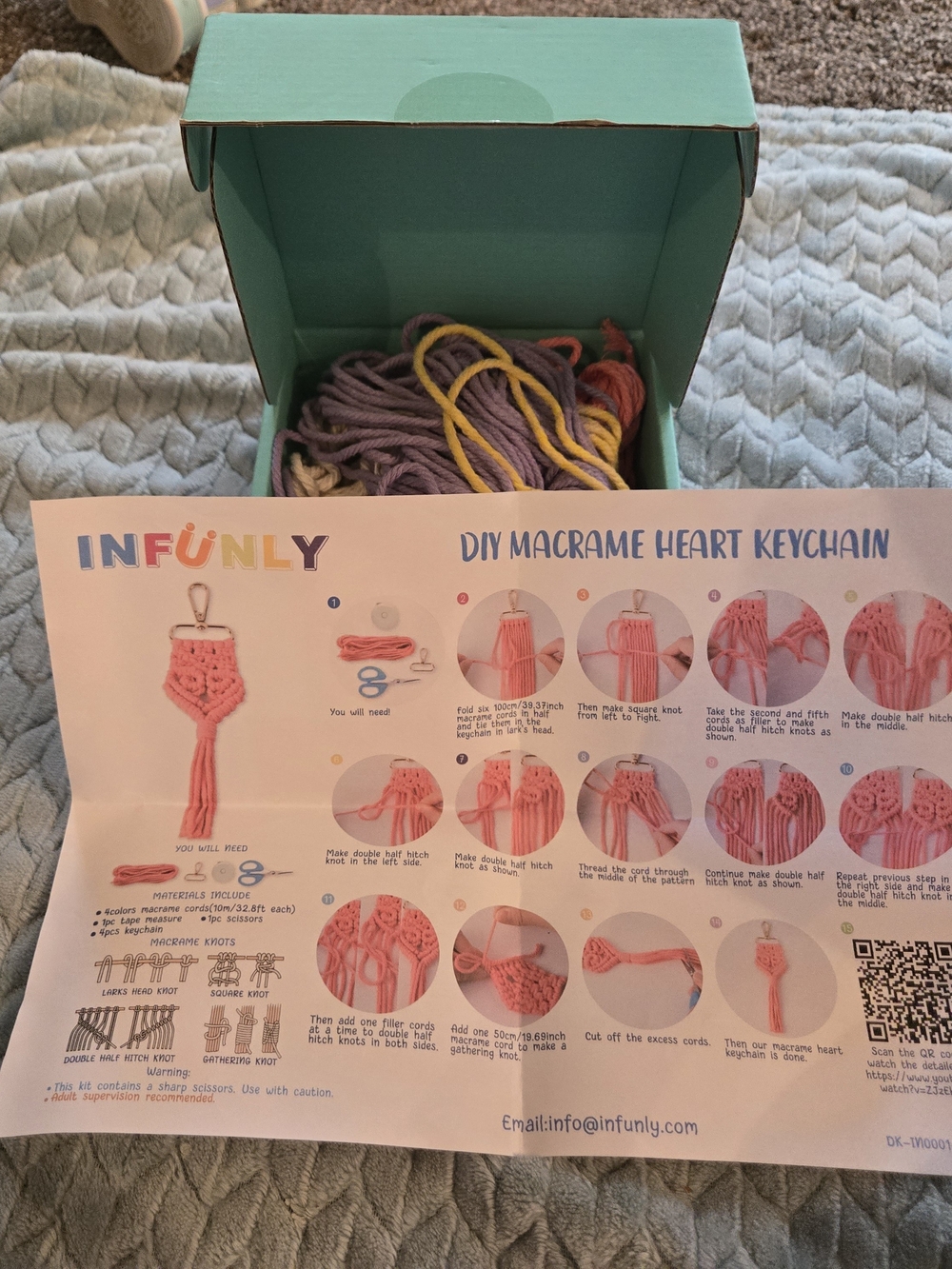DIY Macrame Heart Keychain